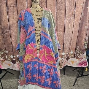 Unique Kantha Kimono OSFM NWOT